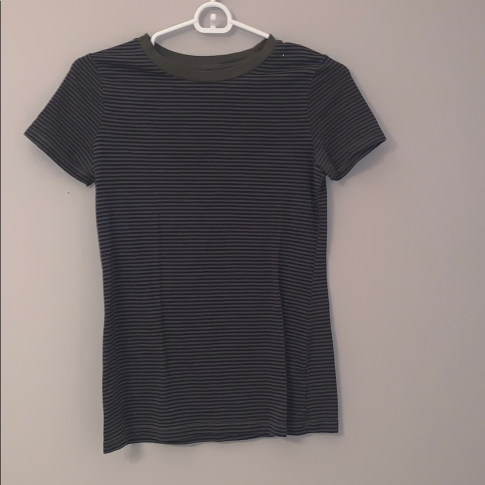 blue and green strip t shirt